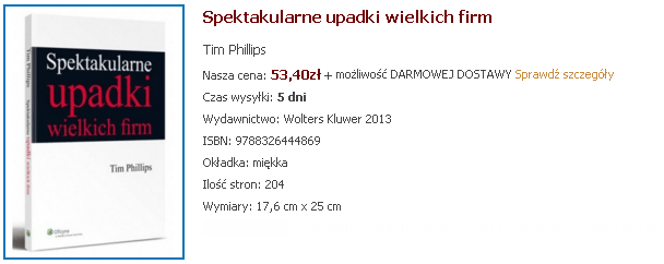 „Spektakularne upadki wielkich firm” Tim Phillips